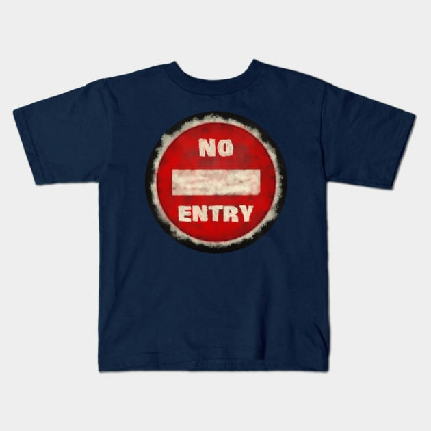 No Entry - Messy Style Kids T-Shirt by SolarCross